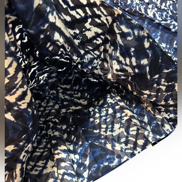 Diane von Furstenberg Nora Midi Dress Tie Dye Tiger Blue/White NWT Size 14 - Picture 9 of 16